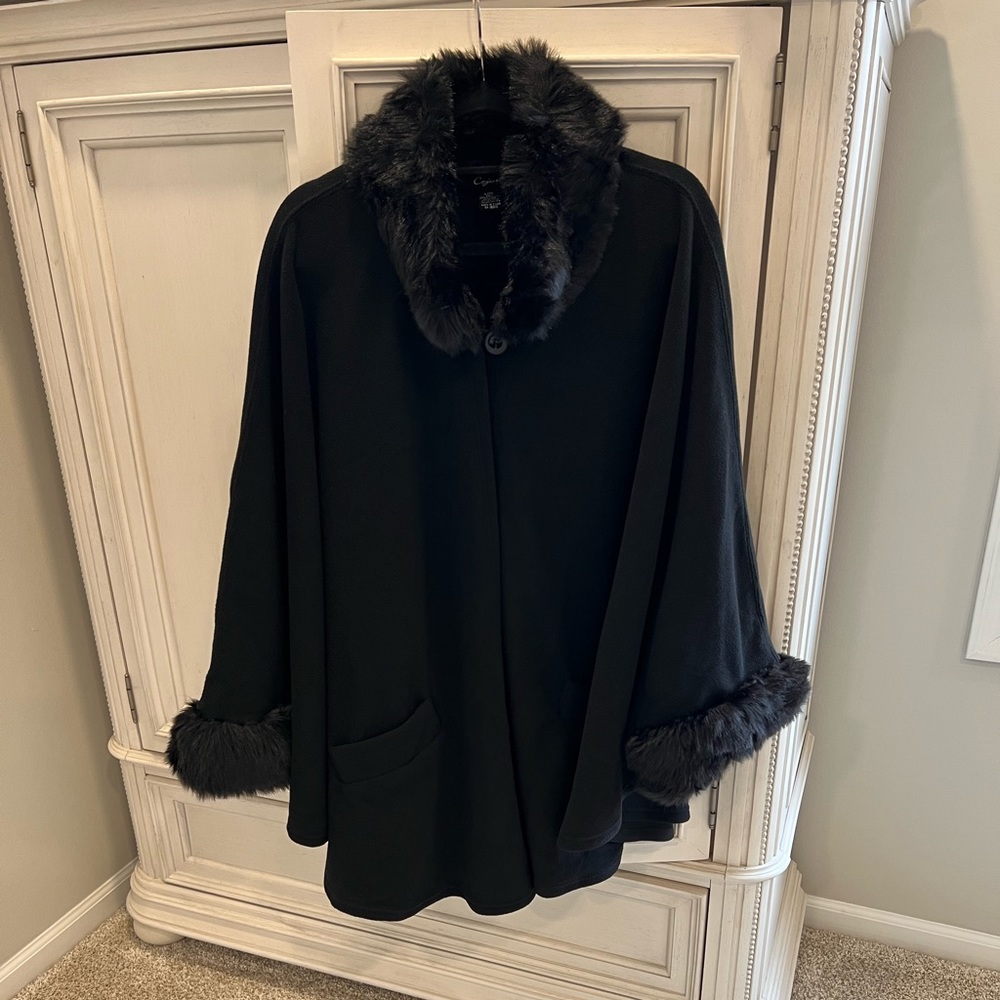 Faux Fur Poncho